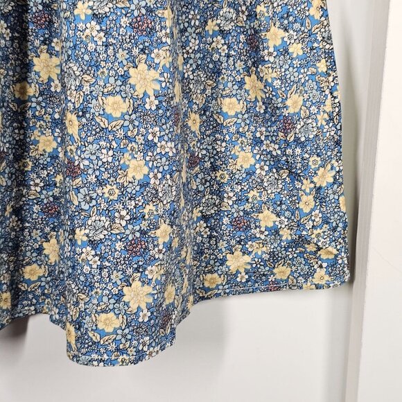 ASOS QED London Cotton Poplin Puff Sleeve Prarie Dress Blue Floral Women 8 NWT - Picture 7 of 14